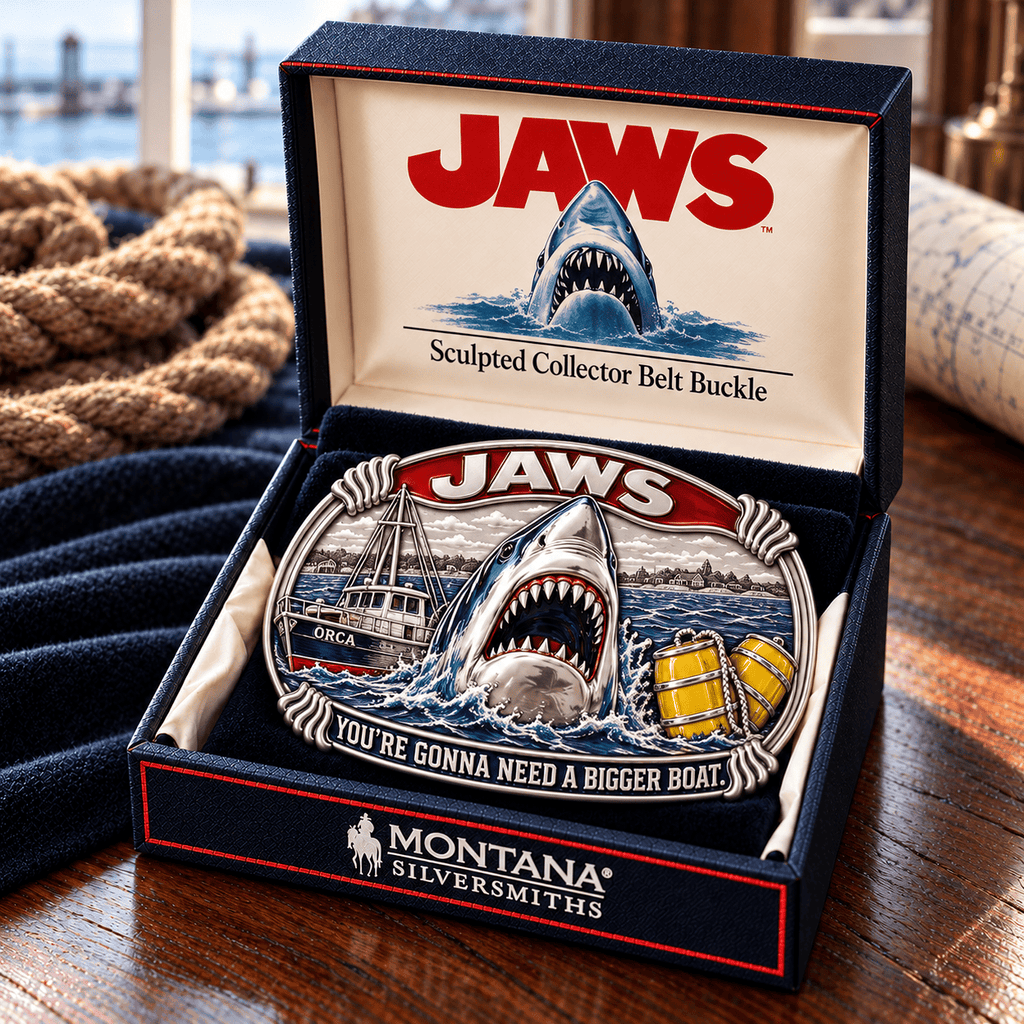 JAWS SCULPTED COLLECTOR BELT BUCKLE HQH