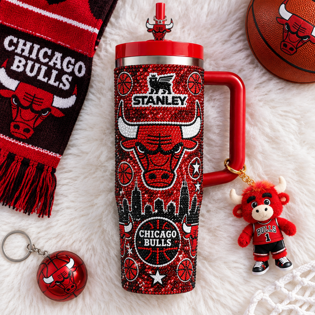 Chicago Bulls 40oz Tumbler With Handle TTNL
